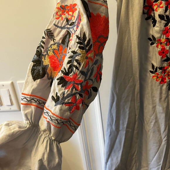 Free People Fleur Du Jour Light Blue Embroidered Dress XSmall - Picture 4 of 9